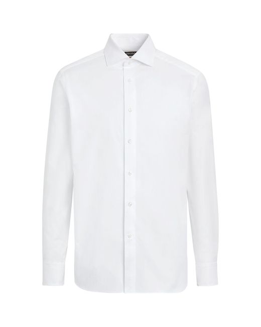 Zegna White Sea Island Cotton Shirt for men