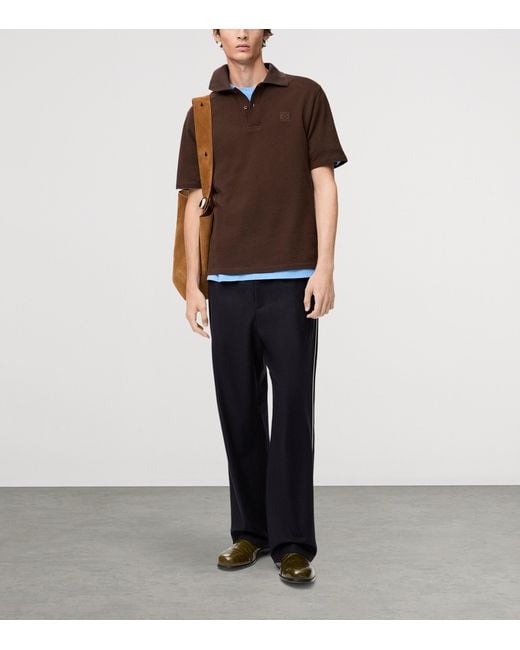 Loewe Blue Wool-Blend Drawstring Trousers for men