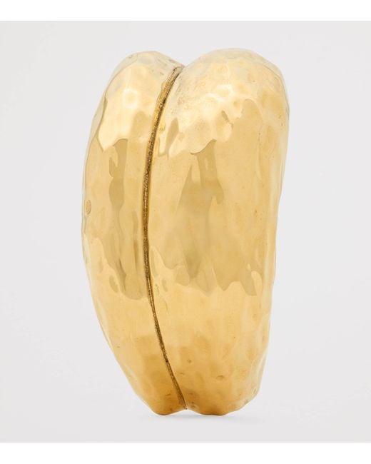 Saint Laurent Metallic Hammered Open Cuff Bracelet