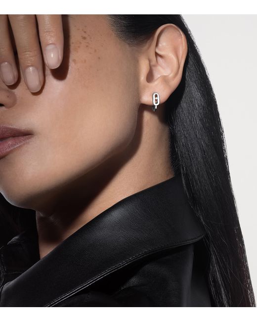 Messika Metallic Move Uno And Diamond Mini Hoop Earrings