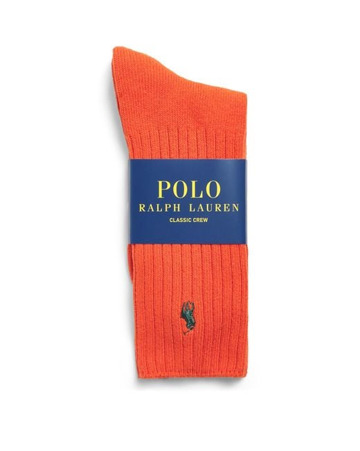 Polo Ralph Lauren Red Classic Crew Socks for men