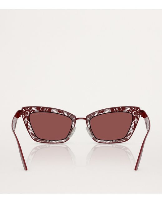 Dolce & Gabbana Pink Steel Rectangular Sunglasses