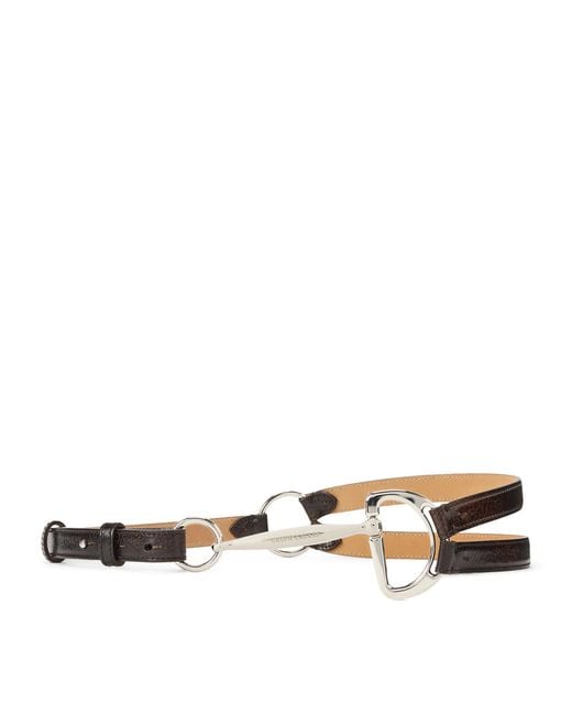 Ralph Lauren Metallic Leather Equestrian Belt