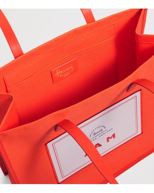 Harrods Red Cotton Jam Condiments Shopper Bag