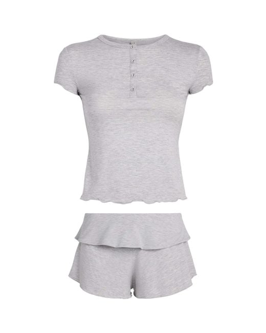 Skims Gray Sleep Short Pyjama Set
