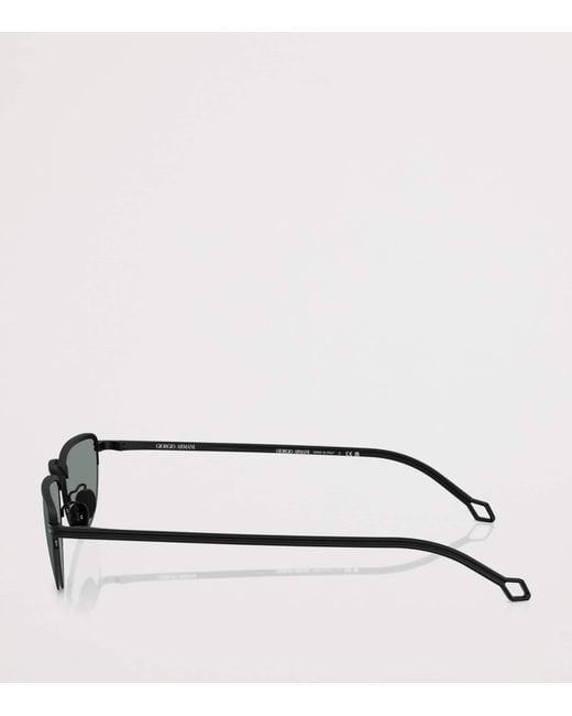 Giorgio Armani Black Steel Butterfly Sunglasses for men