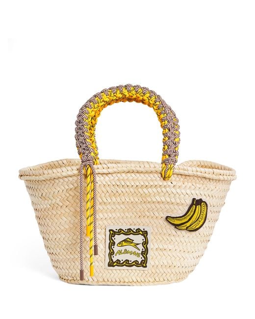 ALÉMAIS Metallic Medium Woven Mona Basket Bag