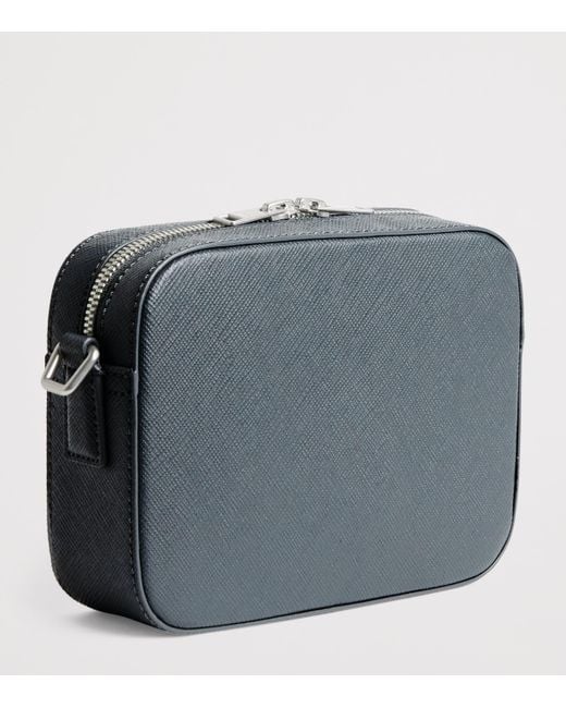 Sandro Gray Mini Recycled Saffiano Leather Cross-Body Bag for men