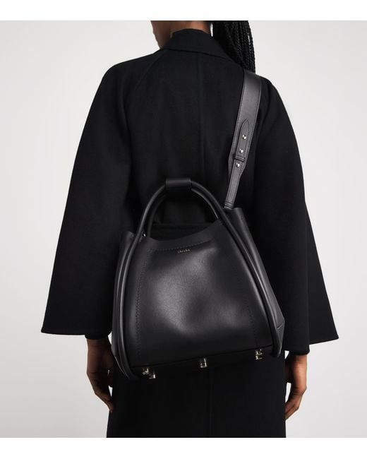 Max Mara Black Small Leather Marine Top-Handle Bag