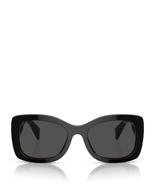 Prada Black Acetate Geometric Sunglasses
