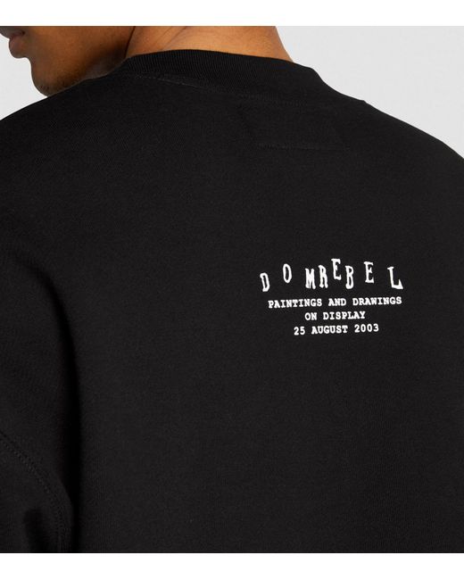 DOMREBEL Black Graphic Print Sweatshirt for men