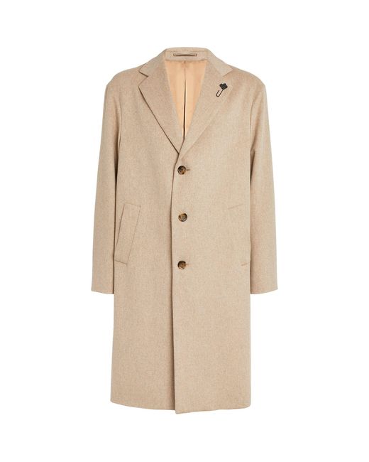 Lardini Natural Virgin Wool Overcoat for men