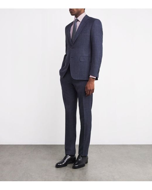 Brioni Purple Cotton Micro-Houndstooth Shirt for men