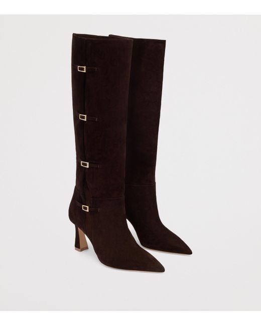 Malone Souliers Brown Suede Buckled Nolan Knee-High Boots 70