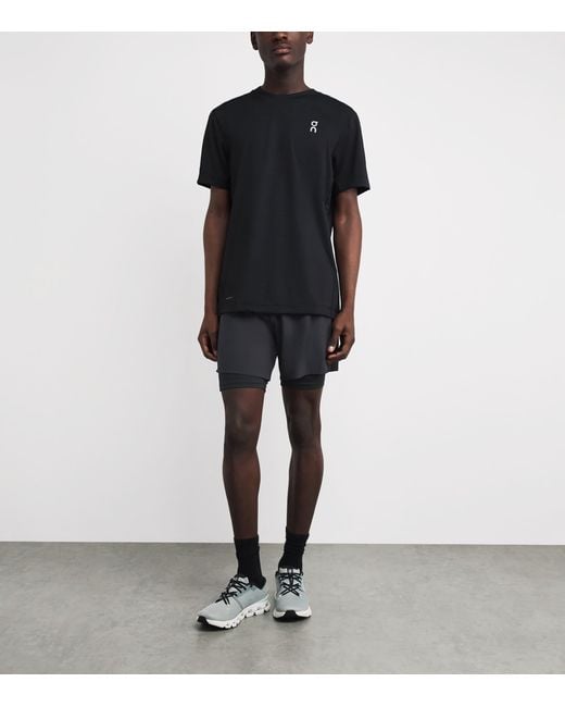 On Shoes Blue 5” Performance 2/1 Shorts for men