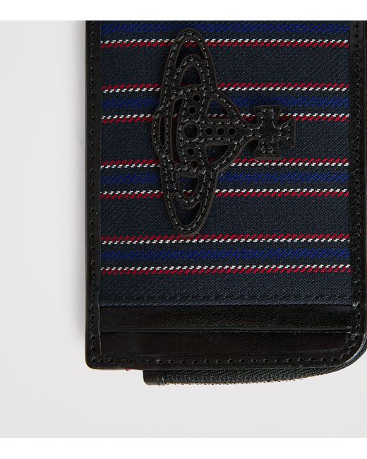 Vivienne Westwood Blue Stripe Zip Card Holder for men