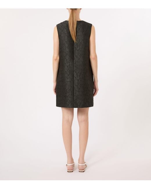 Max Mara Black Crystal Jacquard Mini Shift Dress
