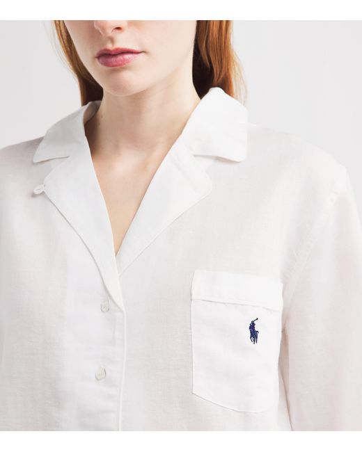 Polo Ralph Lauren White Linen-Cotton Pyjama Set