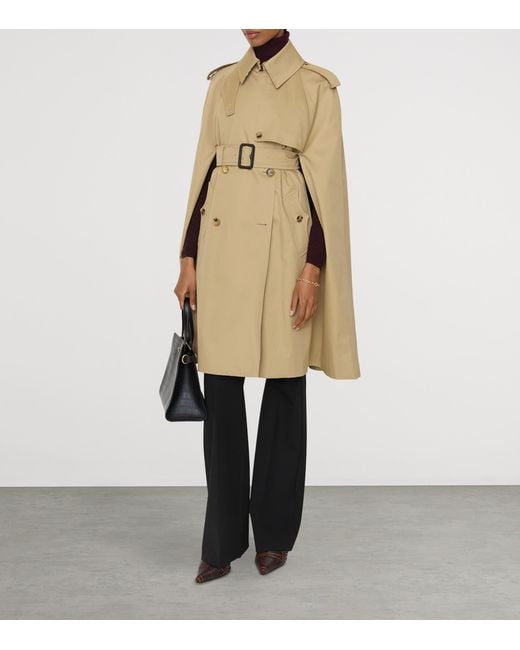 Burberry Natural Gabardine Belmont Cape Trench Coat
