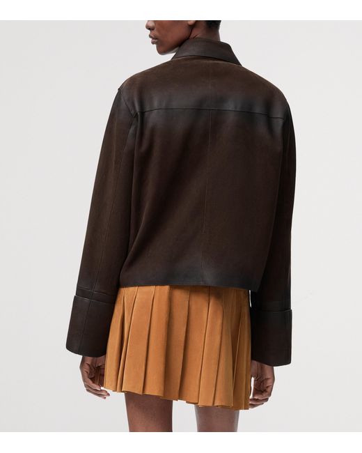 Loewe Brown Lambskin Turn-Up Jacket