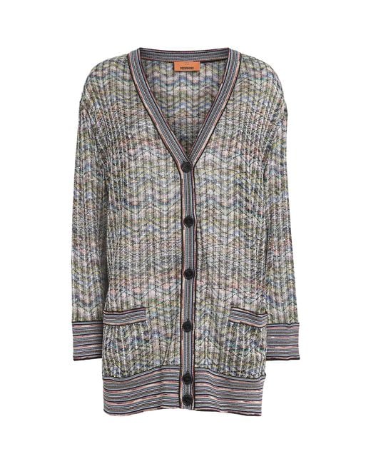 Missoni Gray Zigzag Sequinned Cardigan