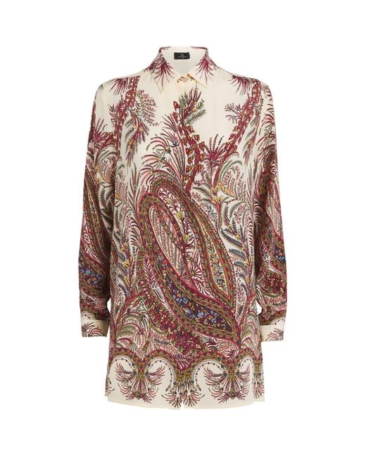Etro Brown Silk Paisley Shirt