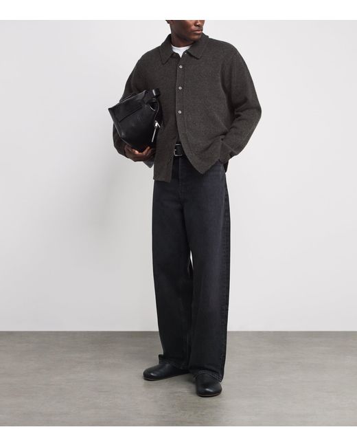 FRAME Black Yak-Merino Wool Cardigan for men