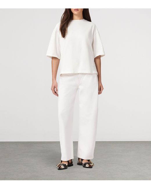 AllSaints White Organic Cotton Embroidered Amelie T-Shirt