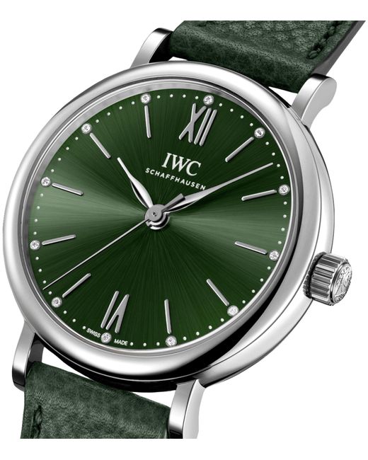 Iwc Green Stainless Steel Portofino Automatic Watch 34mm for men