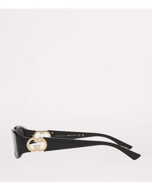 Gucci Gray Slim Rectangular Sunglasses