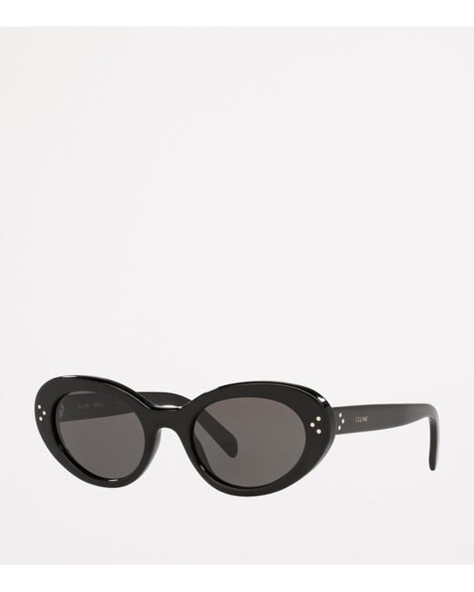 Céline Black Acetate Cat Eye 3 Dots Sunglasses