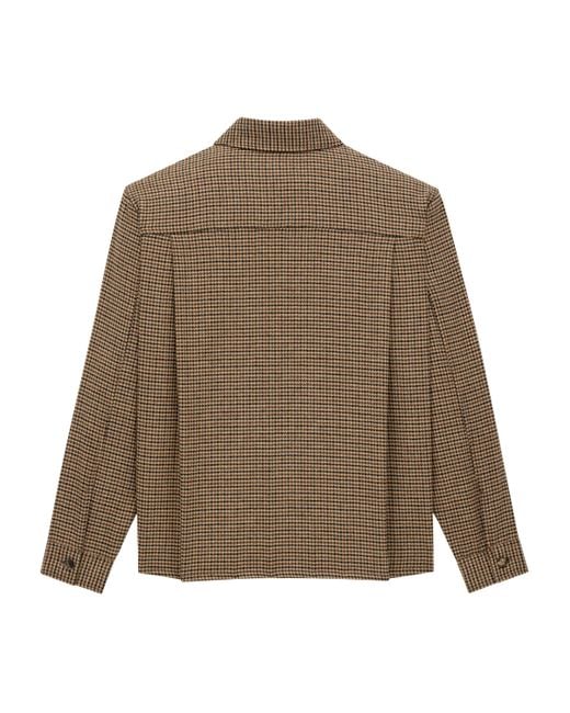 Saint Laurent Brown Houndstooth Overshirt