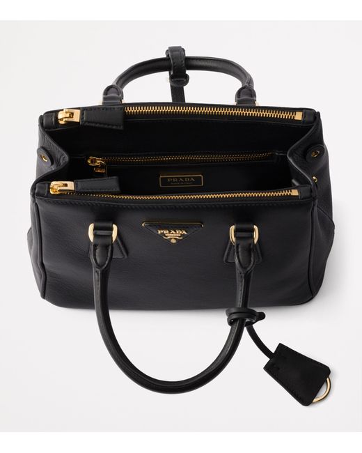 Prada Black Small Leather Galleria Top-Handle Bag