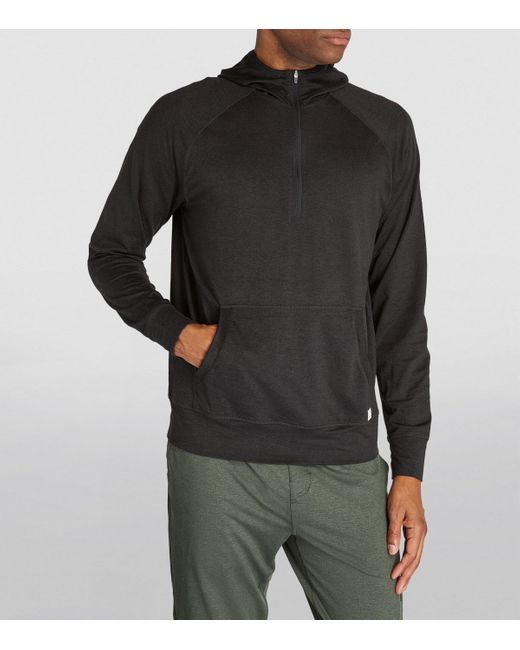 vuori Black Ponto Performance Half-Zip Hoodie for men