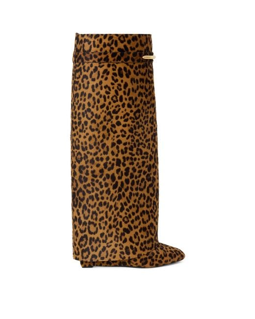 Givenchy Brown Suede Shark Knee-High Boots