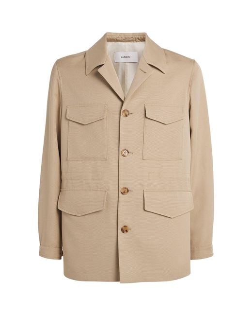Lardini Natural Virgin Wool Field Jacket for men