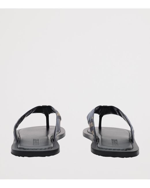 Burberry Blue Check Pavilion Sandals for men