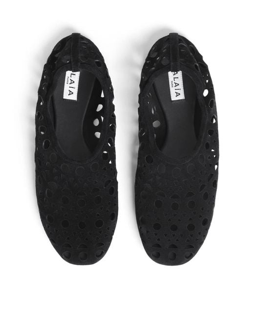 Alaïa Black Suede Vienne Ballet Flats