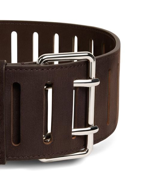 Alaïa Black Leather Rectangular Buckle Belt