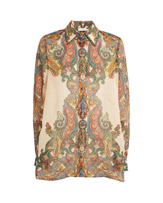 Zimmermann Multicolor Ramie Paisley Ottie Shirt