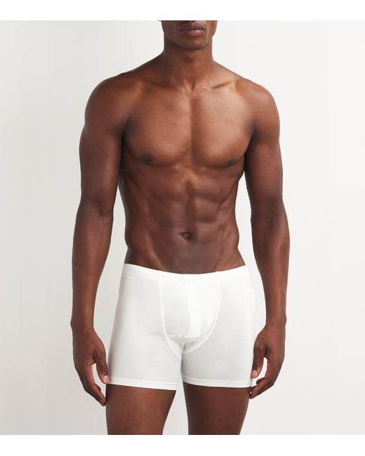 Hanro White Cotton Sensation Butterfly Trunk for men