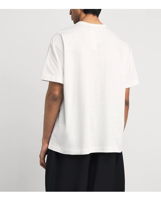 COMME DES GARÇONS PLAY White Cotton Oversized Bottom Heart T-Shirt for men