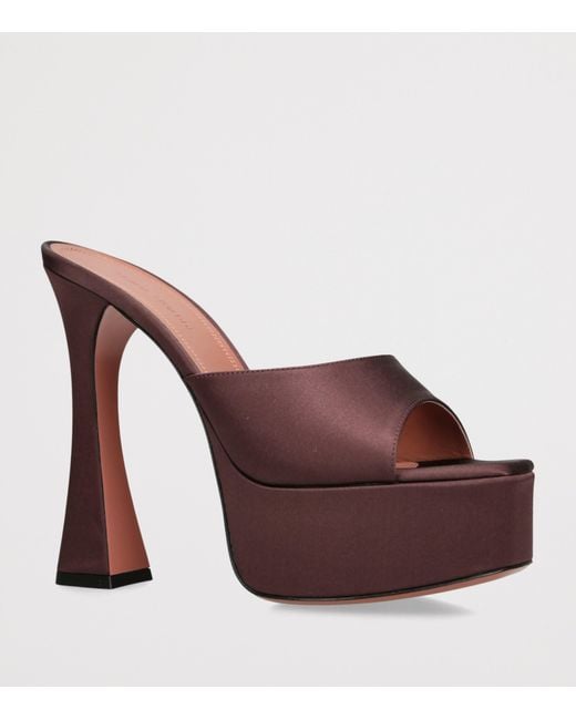 AMINA MUADDI Purple Satin Dalida Mules 140