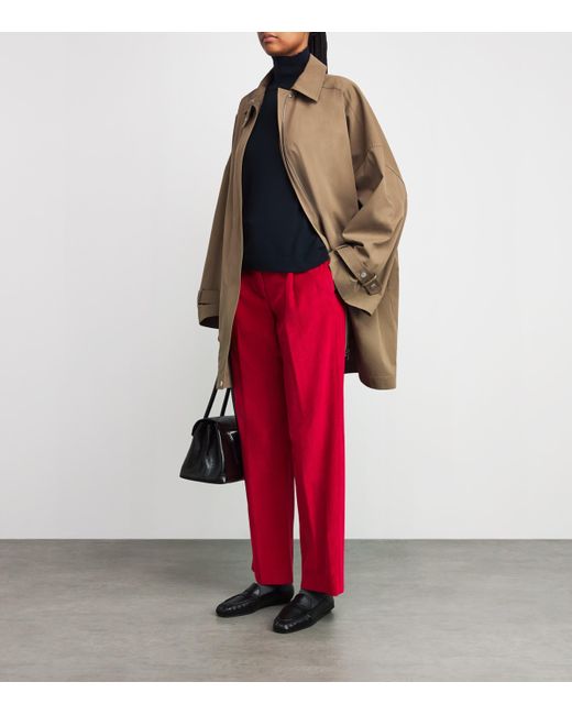 Weekend by Maxmara Red Corduroy Straight Trousers