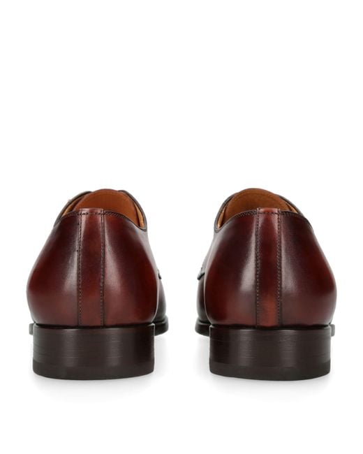 Magnanni Shoes Brown Leather Derby Shoes for men