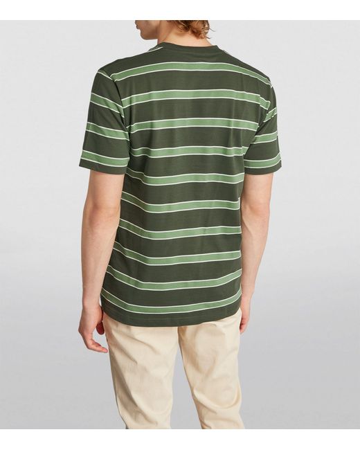 Norse Projects Green Striped Johannes T-shirt for men
