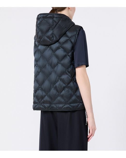 Max Mara Blue Down Padded Quilted Gilet