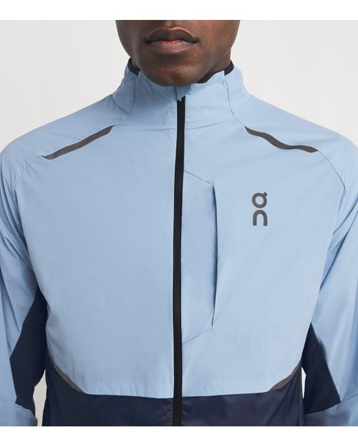On Shoes Blue Packable Weather Jacket for men
