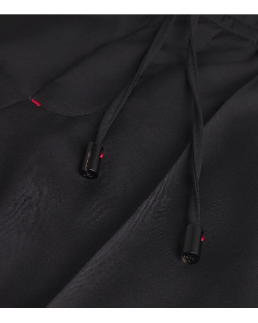 Isaia Black Wool-Mohair Drawstring Trousers for men