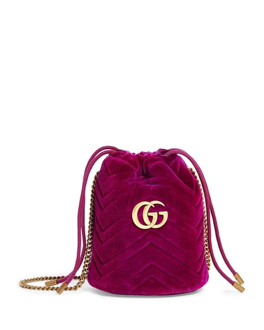 Gucci Purple GG Marmont Mini Bucket Bag